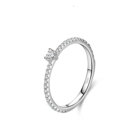 "DELICATE HEART" SILVER RING