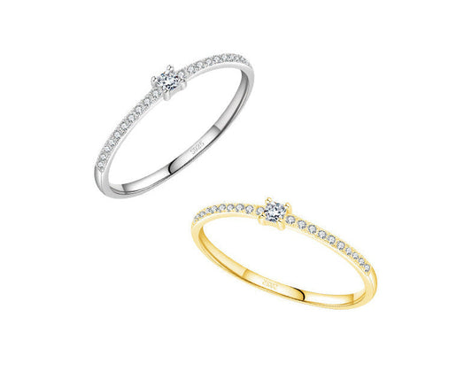 "DELICATE DIAMOND" SILVER RING