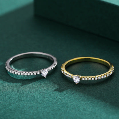 "DELICATE HEART" SILVER RING