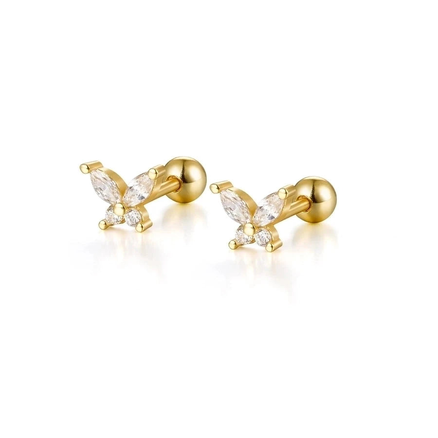 "BUTTERFLY GRACE" SILVER STUD EARRINGS