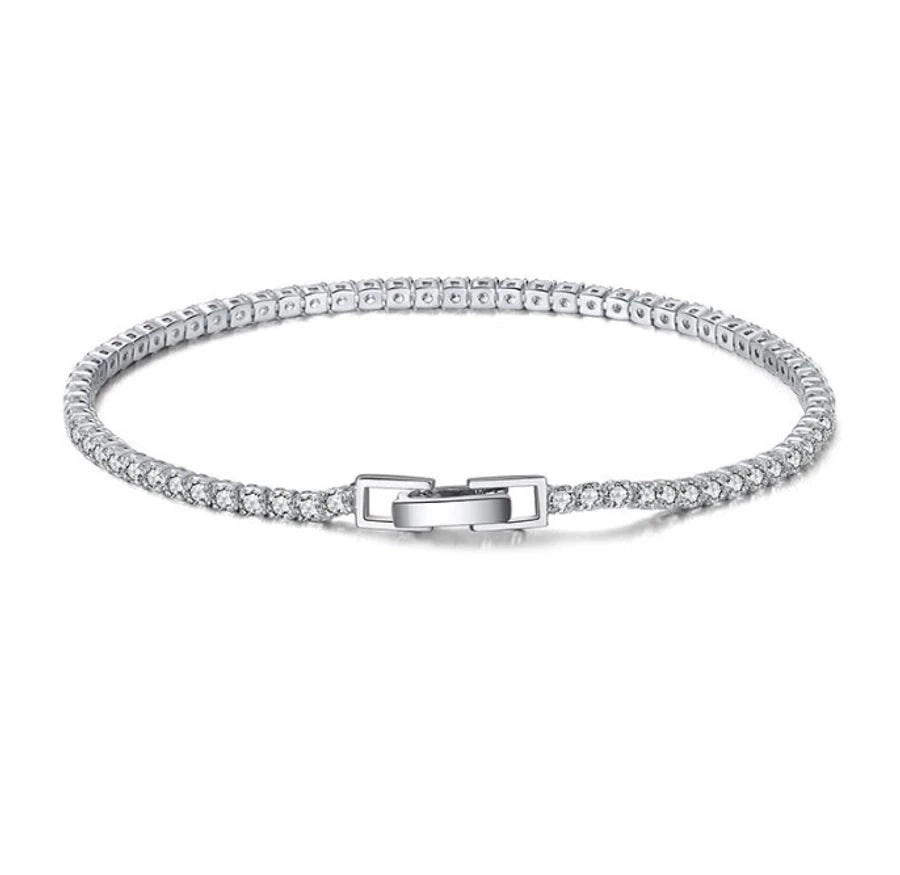 "BLING" SILVER TENNIS BRACELET