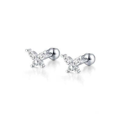 "BUTTERFLY GRACE" SILVER STUD EARRINGS